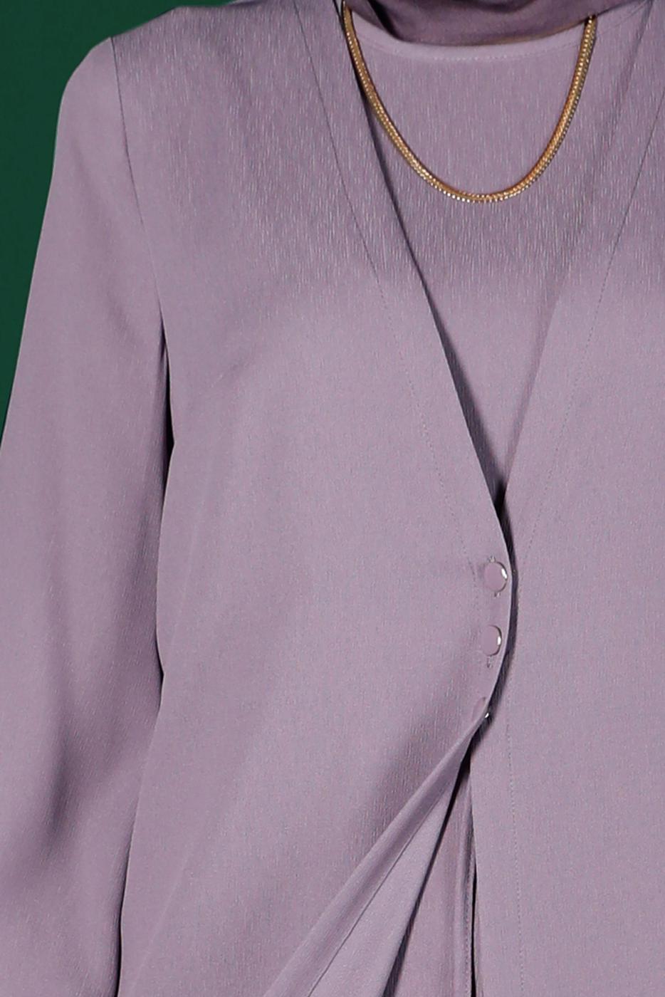 Hijab clothing PURPLE ALVINA CARGIGAN LOOKING OVERALL T 42766