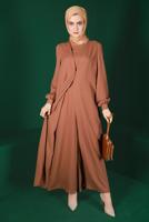 Hijab clothing BROWN ALVINA CARGIGAN LOOKING OVERALL T 42766