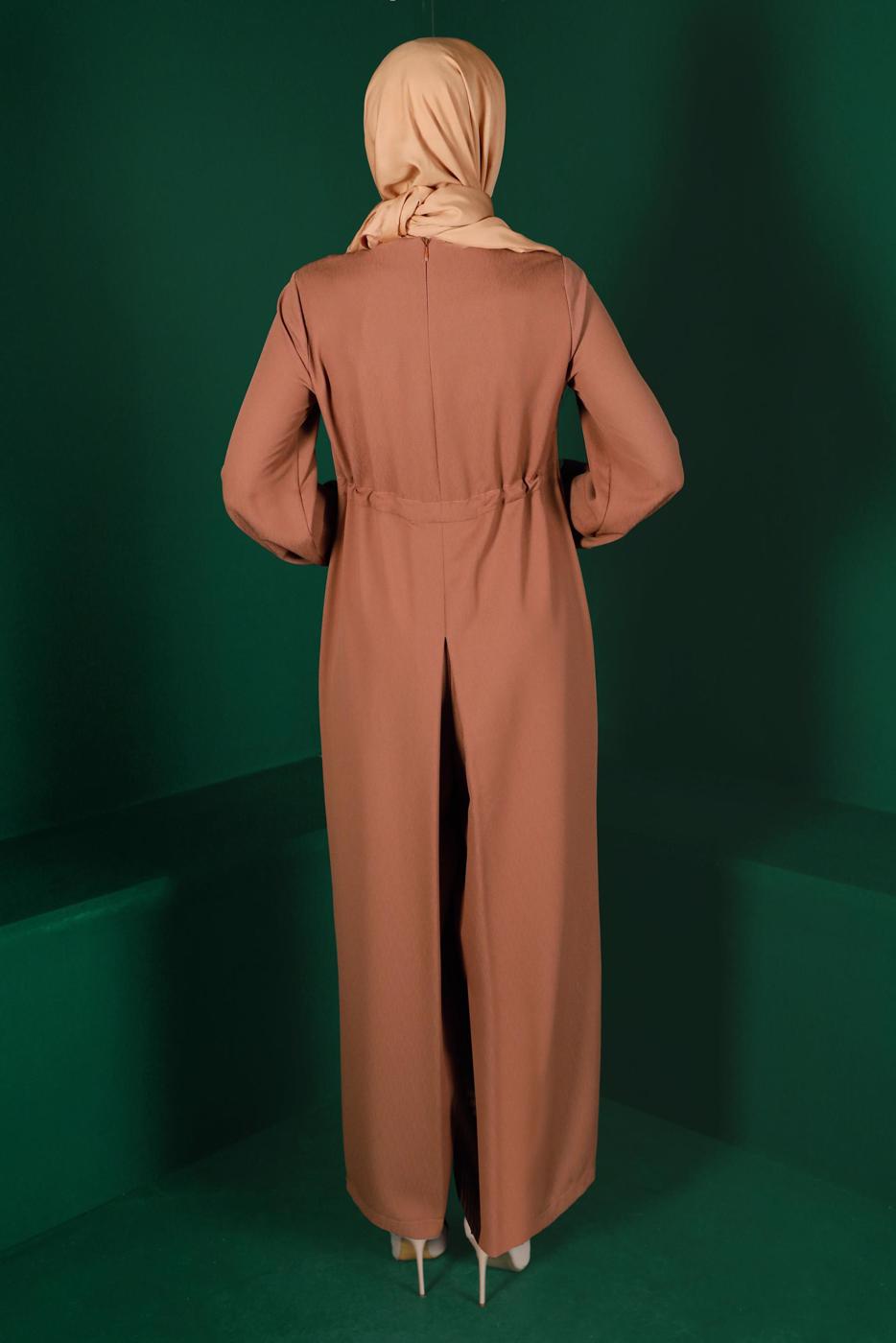 Hijab clothing BROWN ALVINA CARGIGAN LOOKING OVERALL T 42766