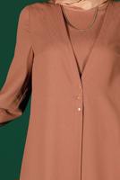 Hijab clothing BROWN ALVINA CARGIGAN LOOKING OVERALL T 42766