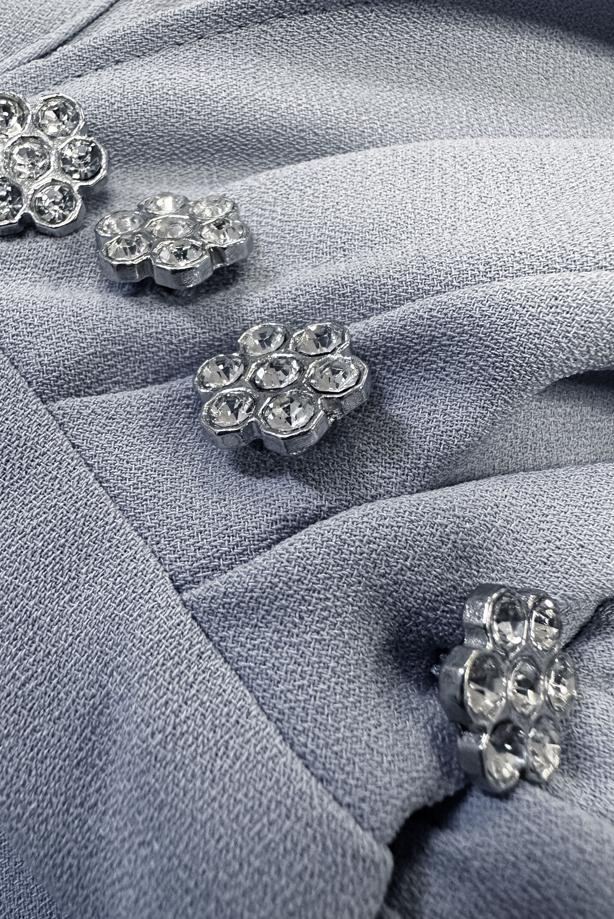 Tesettür giyim GRİ ALVİNA BAĞLAMA DETAYLI TULUM T 42885 - TRENDTESETTÜR