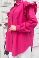 Tesettür giyim FUŞYA FIRFIRLI TAŞ İŞLEMELİ TUNİK 271 