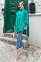 Tesettür giyim YEŞİL FIRFIRLI TAŞ İŞLEMELİ TUNİK 271 