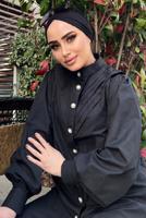 Tesettür giyim SİYAH TAŞ VE İNCİ DETAYLI TUNİK 361 