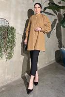 Vêtements hijab BRUN TUNIQUE DÉTAILS GEMMES ET PERLES 361