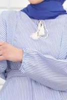 Vêtements hijab BLEU MARINE TUNIQUE RAYÉE 1218