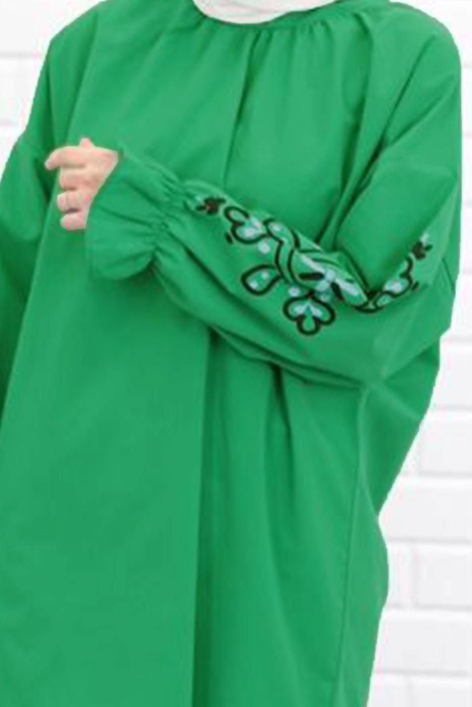 Vêtements hijab VERT TUNIQUE IMPRIMÉ AVEC POIGNETS ÉLASTIQUE 1518