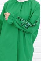 Vêtements hijab VERT TUNIQUE IMPRIMÉ AVEC POIGNETS ÉLASTIQUE 1518