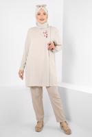 Vêtements hijab BEIGE ALVINA TUNIQUE GRANDE TAILLE T 20247