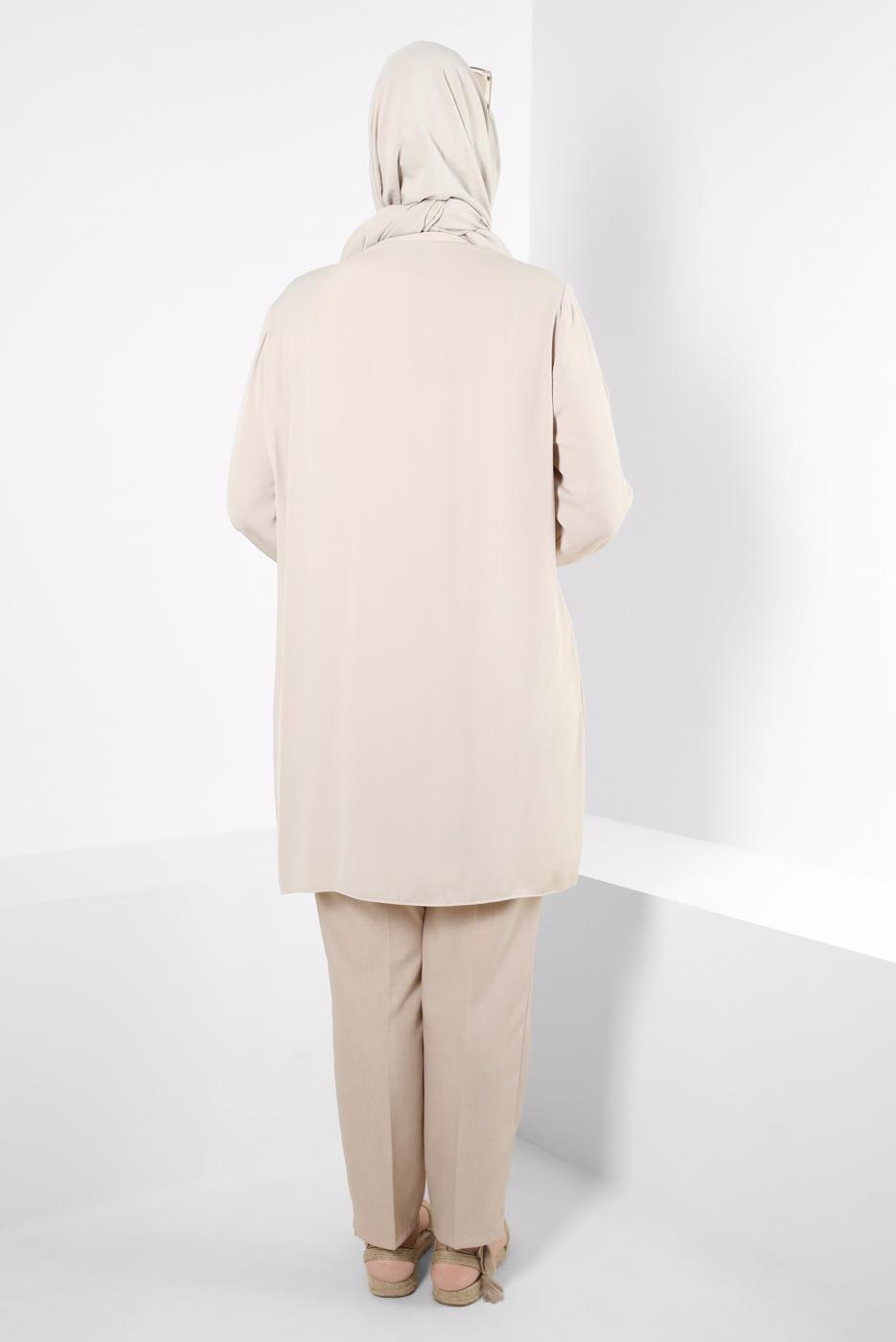 Vêtements hijab BEIGE ALVINA TUNIQUE GRANDE TAILLE T 20247