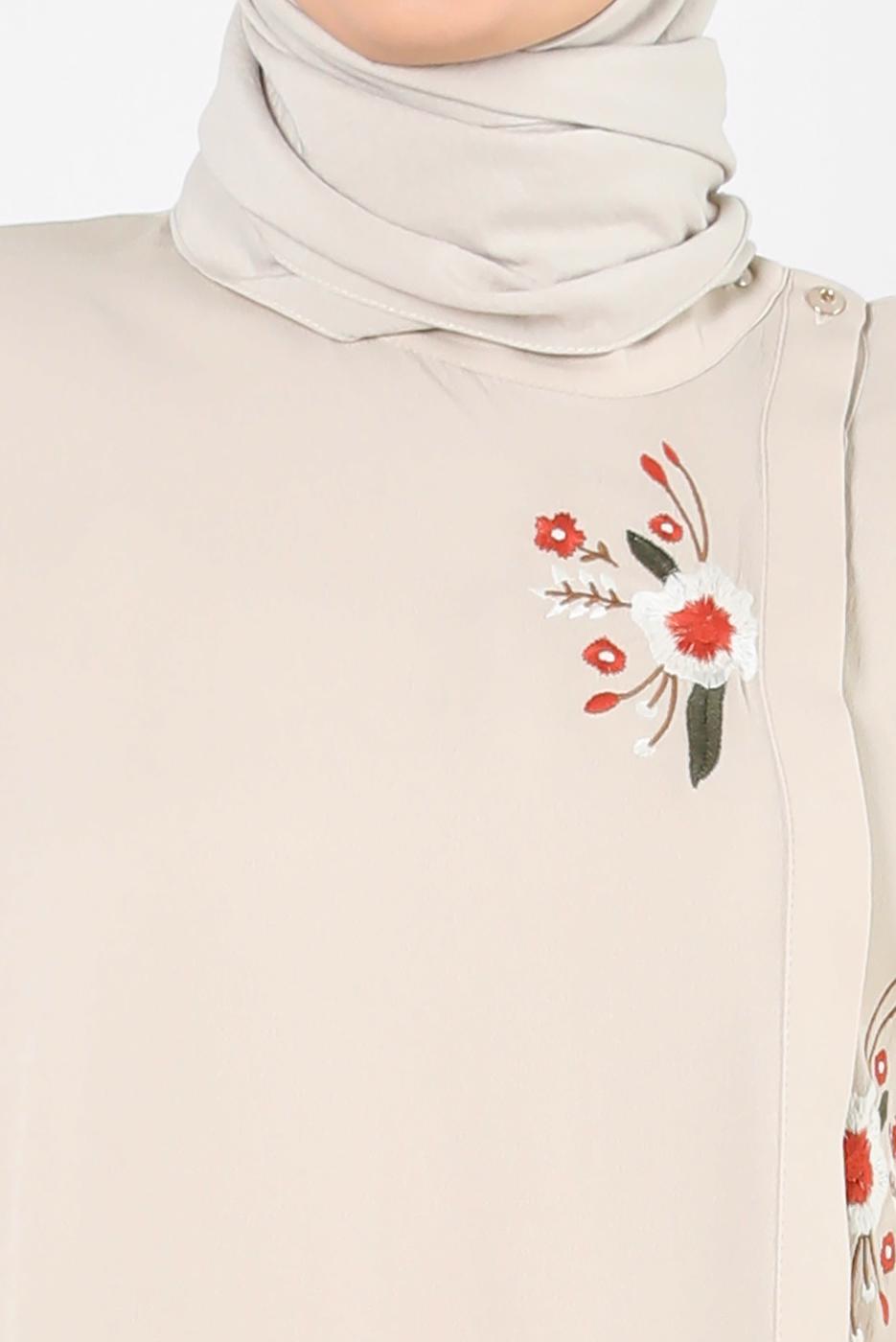 Vêtements hijab BEIGE ALVINA TUNIQUE GRANDE TAILLE T 20247
