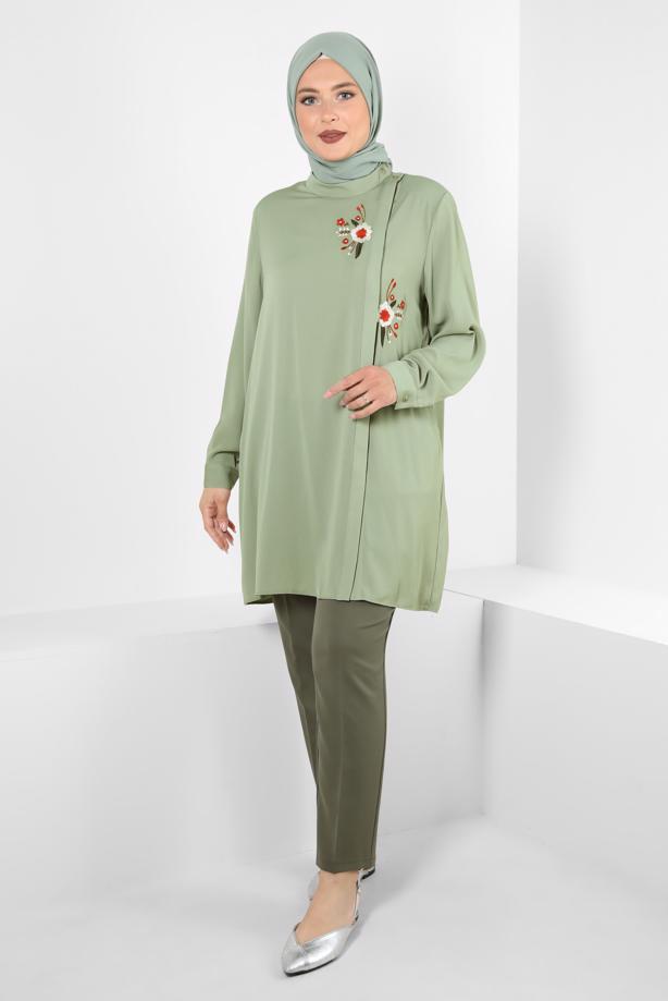 Vêtements hijab VERT ALVINA TUNIQUE GRANDE TAILLE T 20247 - TRENDTESETTÜR