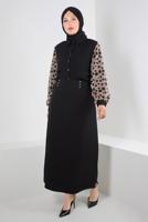 Tesettür giyim SİYAH ALVİNA KOLU DESENLİ TUNİK T 20255