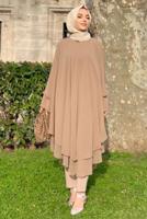 Tesettür giyim VİZON ŞİFON SALAŞ TUNİK 3803