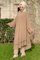 Tesettür giyim VİZON ŞİFON SALAŞ TUNİK 3803