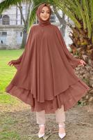 Tesettür giyim PEMBE ŞİFON SALAŞ TUNİK 3803