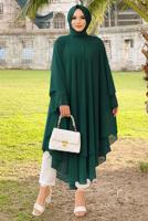 Tesettür giyim YEŞİL ŞİFON SALAŞ TUNİK 3803