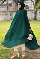 Tesettür giyim YEŞİL ŞİFON SALAŞ TUNİK 3803