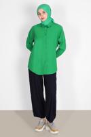 Hijab clothing GREEN BUTTONED BASIC TUNIC 3900 