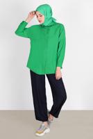 Hijab clothing GREEN BUTTONED BASIC TUNIC 3900 