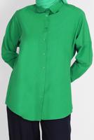 Hijab clothing GREEN BUTTONED BASIC TUNIC 3900 