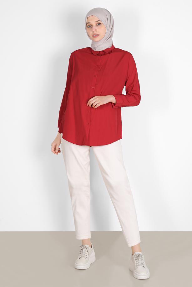 Hijab clothing  BUTTONED BASIC TUNIC 3900  - TRENDTESETTÜR