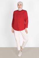 Hijab clothing RED BUTTONED BASIC TUNIC 3900 