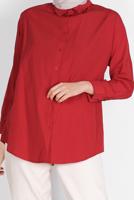 Hijab clothing RED BUTTONED BASIC TUNIC 3900 