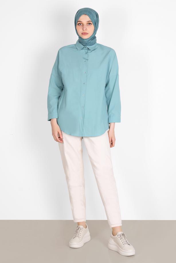 Hijab clothing  BUTTONED BASIC TUNIC 3900  - TRENDTESETTÜR