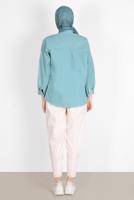 Hijab clothing GREEN BUTTONED BASIC TUNIC 3900 