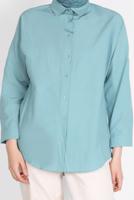 Hijab clothing GREEN BUTTONED BASIC TUNIC 3900 