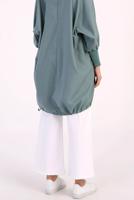 Tesettür giyim MAVİ MANŞETLERİ LASTİKLİ TUNİK 40005 