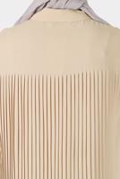 Tesettür giyim BEJ ALVİNA PİLE DETAYLI TUNİK T 42520