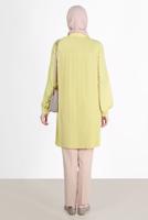 Tesettür giyim SARI ALVİNA PİLE DETAYLI TUNİK T 42520