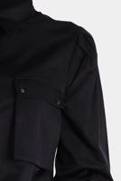 Tesettür giyim SİYAH ALVİNA BOYDAN DÜĞMELİ CEPLİ TUNİK T 42639