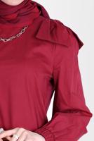 Tesettür giyim KIRMIZI ALVİNA FİYONK DETAYLI TUNİK 42663