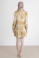 Tesettür giyim TURUNCU ALVİNA BATİK ÇİÇEK DESENLİ TUNİK T 42666