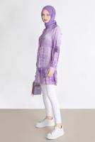 Tesettür giyim MOR ALVİNA BATİK ÇİÇEK DESENLİ TUNİK T 42666