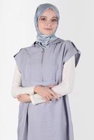Tesettür giyim GRİ ALVİNA KAPÜŞONLU TUNİK T 42767