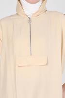 Tesettür giyim BEJ ALVİNA KAPÜŞONLU TUNİK T 42767