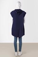 Tesettür giyim LACİVERT ALVİNA KAPÜŞONLU TUNİK T 42767