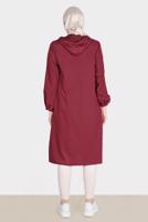 Tesettür giyim BORDO ALVİNA KAPÜŞONLU TUNİK T 42784