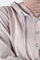 Tesettür giyim BEJ ALVİNA KAPÜŞONLU TUNİK T 42784