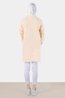 Tesettür giyim BEJ ALVİNA FIRFIR DETAYLI TUNİK T 42824