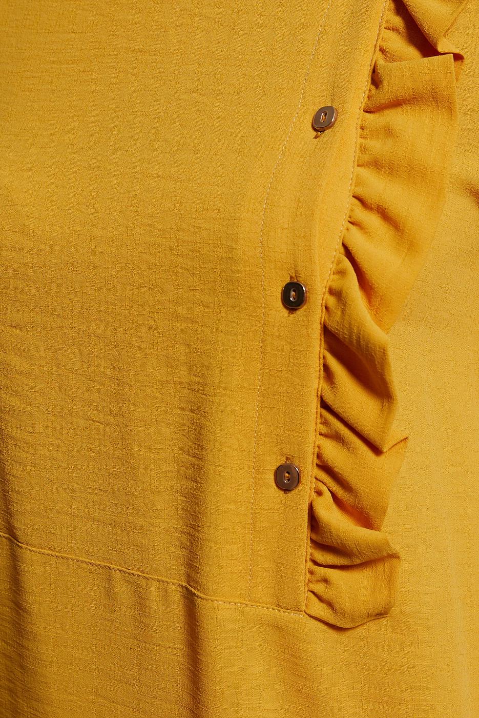 Tesettür giyim SARI ALVİNA FIRFIR DETAYLI DÜĞMELİ TUNİK T 42825