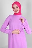 Tesettür giyim MOR ALVİNA FIRFIR DETAYLI DÜĞMELİ TUNİK T 42825