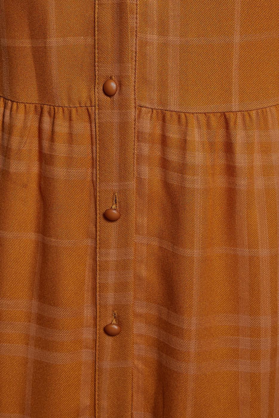 Tesettür giyim TURUNCU ALVİNA EKOSE DESENLİ TUNİK T 42836