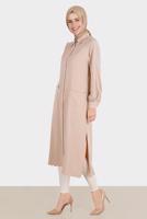 Tesettür giyim BEJ ALVİNA TAŞLI TUNİK T 42866