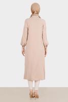 Tesettür giyim BEJ ALVİNA TAŞLI TUNİK T 42866