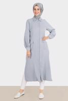 Tesettür giyim GRİ ALVİNA TAŞLI TUNİK T 42866